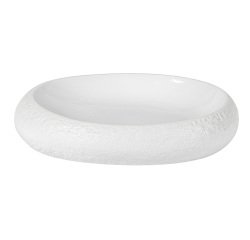 assiette galet blanche 23 x18 cm