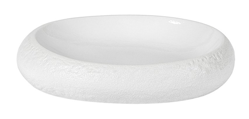 assiette galet blanche 23 x18 cm