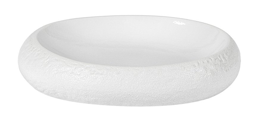 assiette galet blanche 23 x18 cm