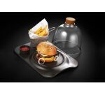 Burger chic assiette noire 32,9 x 21,9 cm