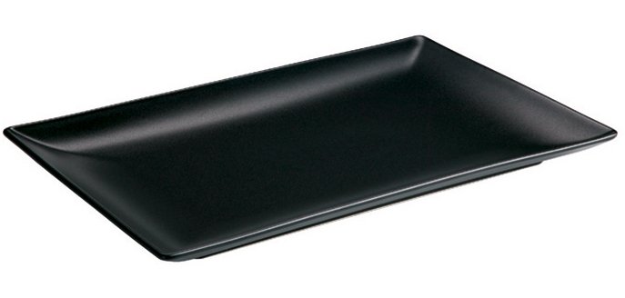 Kuro assiette noire rectangulaire 30 x 15 cm