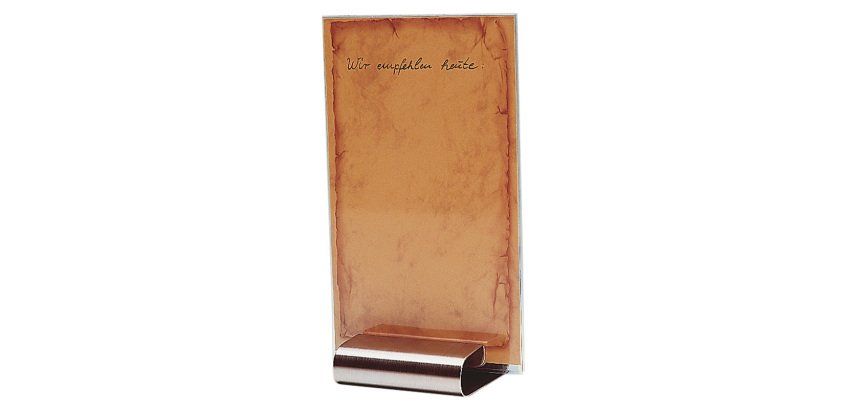 chevalet de table en acier inoxydable pour menu
