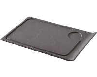Basalt assiette à steak rectangulaire bord relevé 33 x 22 cm