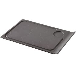 Basalt assiette à steak rectangulaire bord relevé 33 x 22 cm