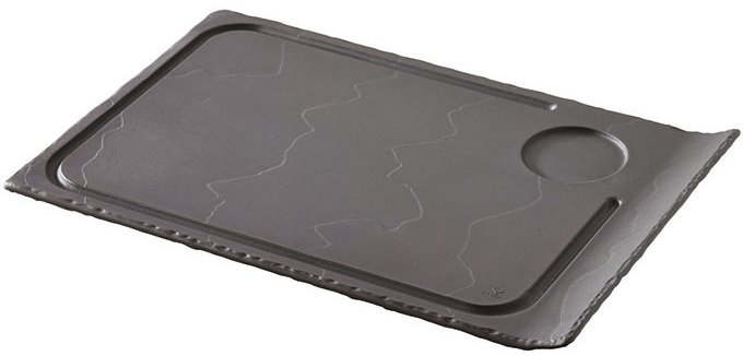 Basalt assiette à steak rectangulaire bord relevé 33 x 22 cm