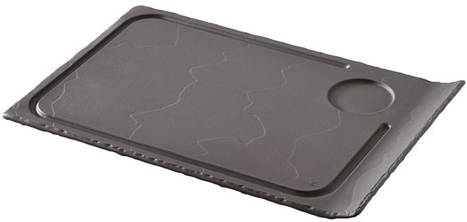 Basalt assiette à steak rectangulaire bord relevé 33 x 22 cm