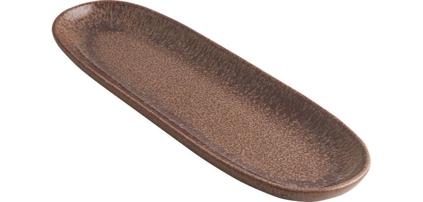 Koloreo assiette tapas 33 x10,5 cm marron