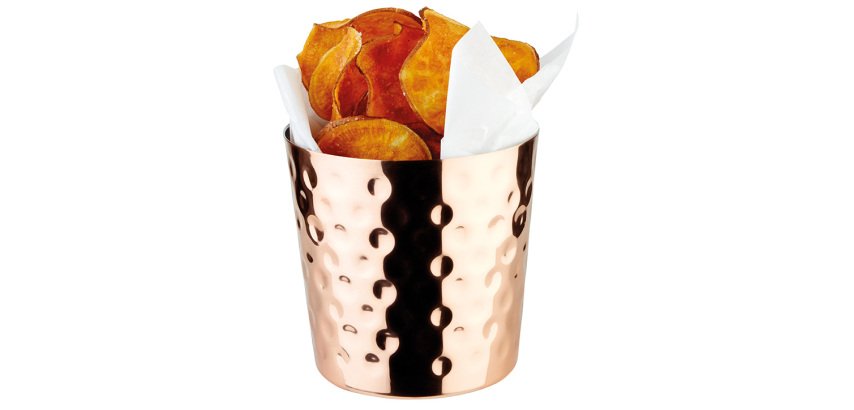 Pot à frites martelé cuivre ø85 mm h 8,5 cm