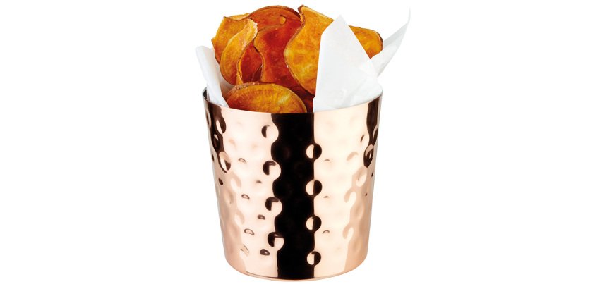 Pot à frites martelé cuivre ø85 mm h 8,5 cm