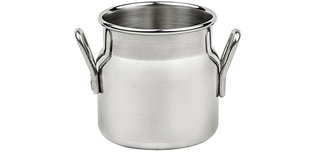 lot de 4 mini pots à lait 7 cl ø 4,5 cm en acier inoxydable h 5 cm en acier inoxydable