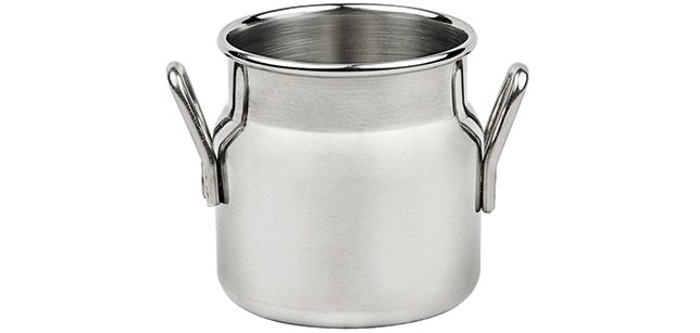 lot de 4 mini pots à lait 7 cl ø 4,5 cm en acier inoxydable h 5 cm en acier inoxydable