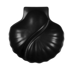 assiette coquille Saint Jacques noir mat