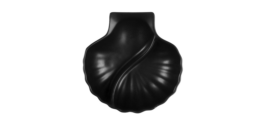 assiette coquille Saint Jacques noir mat
