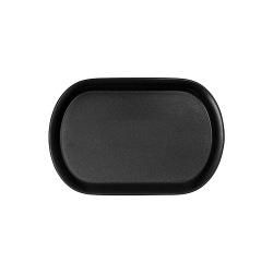 assiette à steak noir mat 33,5x22 cm