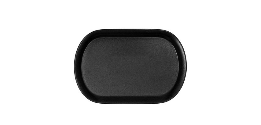 assiette à steak noir mat 33,5x22 cm