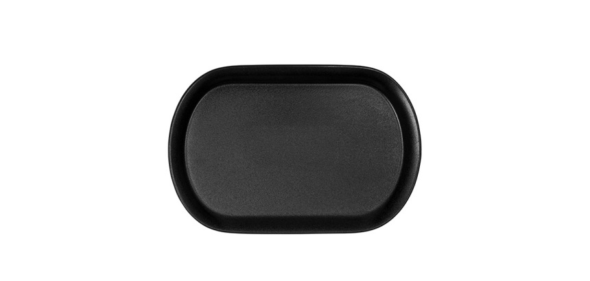 assiette à steak noir mat 33,5x22 cm