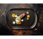 assiette à steak noir mat 27x20 cm