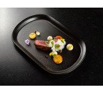 assiette à steak noir mat 27x20 cm