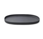 Caractère assiette ovale noire 35,5 x 21,8 cm
