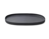 Caractère assiette ovale noire 35,5 x 21,8 cm