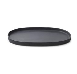 Caractère assiette ovale noire 35,5 x 21,8 cm