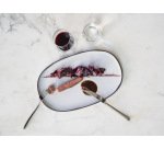 Caractère assiette ovale blanche ø 35 cm