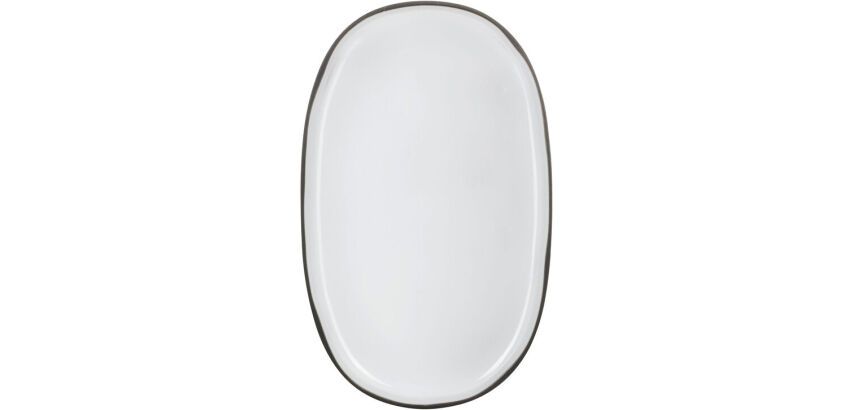Caractère assiette ovale blanche ø 35 cm