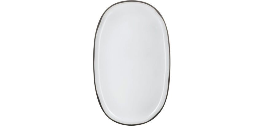 Caractère assiette ovale blanche ø 35 cm