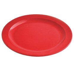 assiette plate en mélamine Ø 22,5 rouge