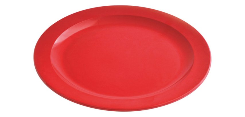 assiette plate en mélamine Ø 22,5 rouge