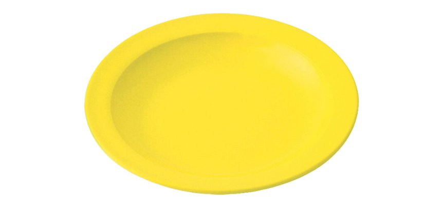 assiette plate en mélamine Ø 22,5 jaune