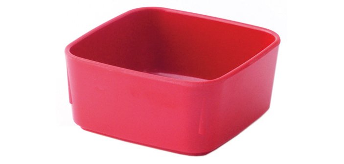 ravier carré en mélamine 8,5x8,5 cm rouge
