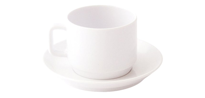 sous-tasse Ø 13 cm à thé en mélamine blanche