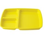plateau 3 compartiments en mélamine 24,5 x 20,9 cm jaune