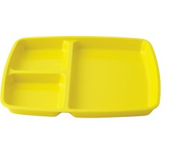 plateau 3 compartiments en mélamine 24,5 x 20,9 cm jaune