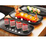 Club assiette noire 36 x 15 cm