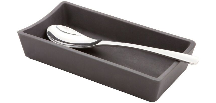 repose cuillère Basalt porcelaine noire