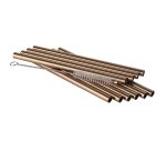 lot de 10 pailles en inox cuivre avec brosse de nettoyage