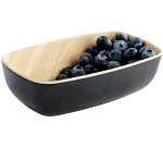 Frida saladier bois/noir rectangulaire 50 cl 17,6 x 10,8 cm