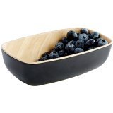 Frida saladier bois/noir rectangulaire 50 cl 17,6 x 10,8 cm