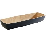 Frida saladier bois/noir rectangulaire 365 cl  53 x 16,2 cm