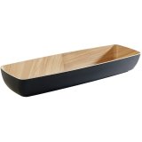 Frida saladier bois/noir rectangulaire 365 cl  53 x 16,2 cm