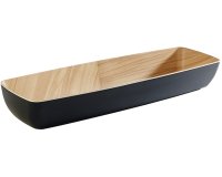 Frida saladier bois/noir rectangulaire 365 cl  53 x 16,2 cm