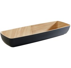 Frida saladier bois/noir rectangulaire 365 cl  53 x 16,2 cm