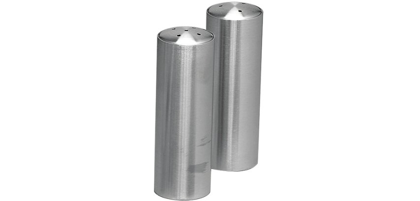 set salière-poivrière en acier inoxydable satiné