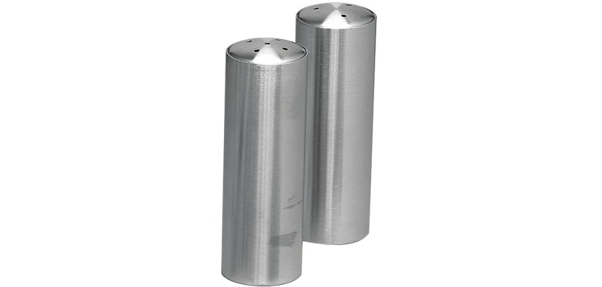 set salière-poivrière en acier inoxydable satiné
