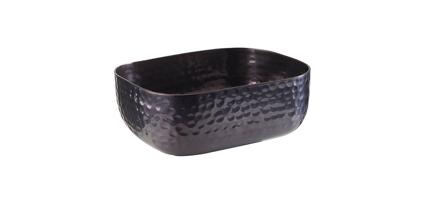 corbeille martelée anthracite 15,5x12x5,5 cm