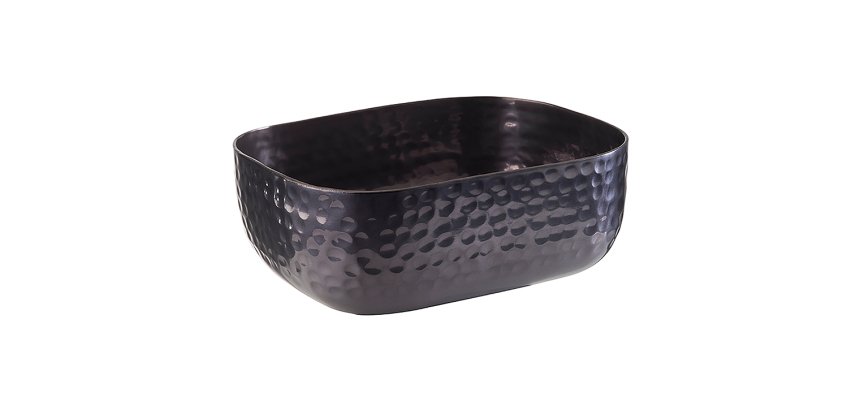 corbeille martelée anthracite 15,5x12x5,5 cm
