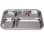 Plateau en acier inoxydable 30,5x23,5x2,5 cm à 5 compartiments