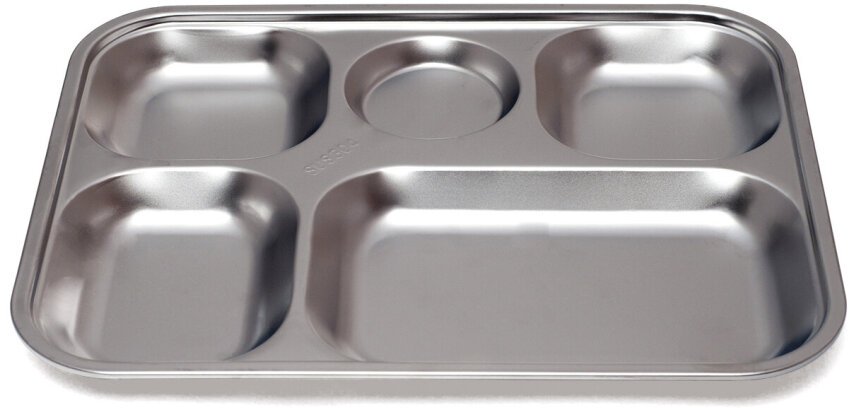 Plateau en acier inoxydable 30,5x23,5x2,5 cm à 5 compartiments